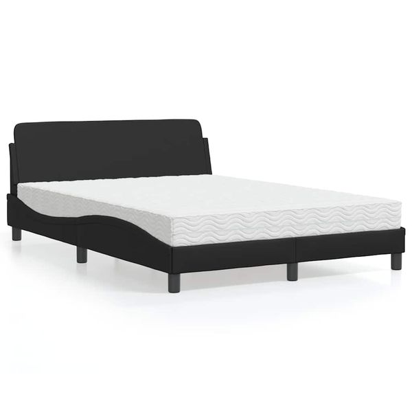vidaXL Posteľ s matracom Dover čierna 120x200 cm umelá koža