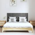 vidaXL Nástenné čelo postele sivé 147x3x60 cm masívna borovica
