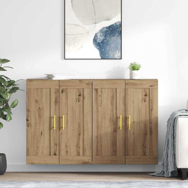 vidaXL Závesná skrinka Nástenný 2 pcs Remeselný dub 69,5 x 34 x 90 cm