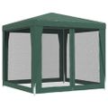 vidaXL Párty stan so 4 sieťovými bočnými stenami zelený 2,5x2,5 m HDPE