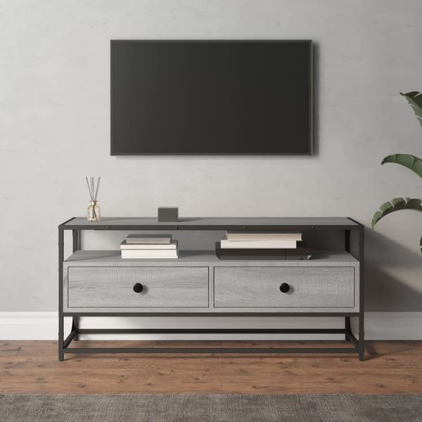 vidaXL TV skrinka sivý dub sonoma 100x35x45 cm kompozitné drevo