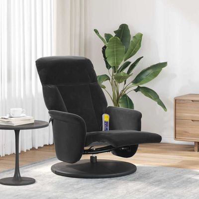 vidaXL Masážne relaxačné kreslo Čierna 91 x 71 x 105 cm Zamat