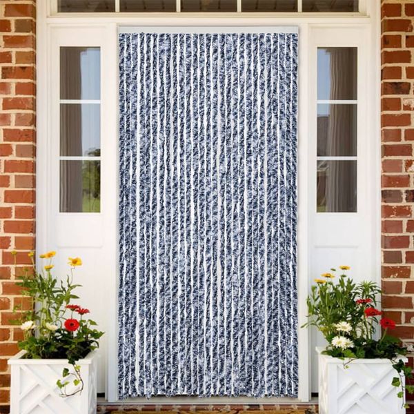 vidaXL Záves proti hmyzu, modro biely 100x200 cm, ženilka
