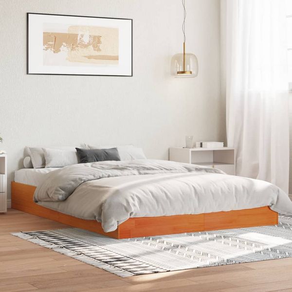 vidaXL Posteľ bez matraca voskovo hnedá 140x190 cm masívna borovica