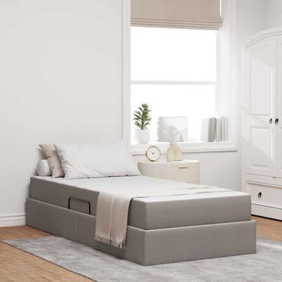 vidaXL Postel s úložným prostorem a matrací Sivohnedá 90 x 190 cm