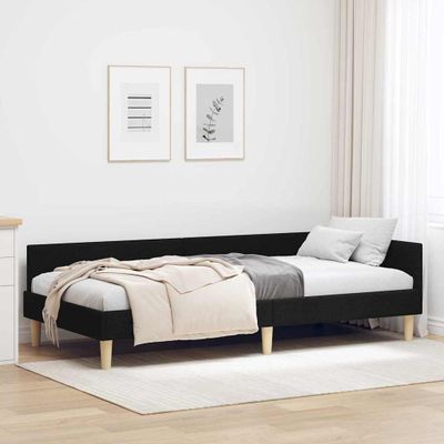 vidaXL Rohový rám postele Čierny 80 x 200 cm látka