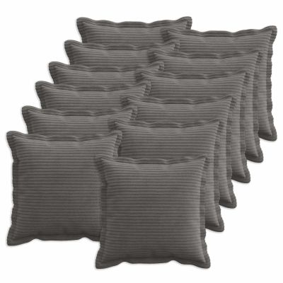 vidaXL Poťah na podložku 12 ks HOUTEN Tmavosivá 40 x 40 cm manšestr