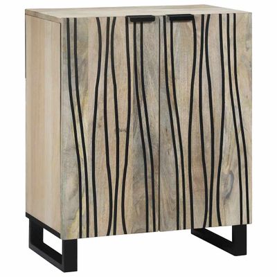 vidaXL Servírovacia skriňa Biela 60 x 33,5 x 75 cm Masívne mango drevo