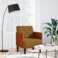 vidaXL Rozkladacia pohovka s podrúčkami, hnedá, 55 cm, zamatová