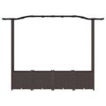 vidaXL Vyvýšený záhon s mriežkou a strechou Hnedá 204 x 40 x 138 cm PP
