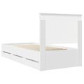 vidaXL Rám postele so zásuvkou Biela 75 x 190 cm Inžinierske drevo