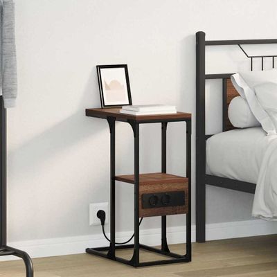 vidaXL Nočný stolík Hnedý dub 41.5 x 26 x 60.5 cm Kompozitné drevo