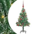 vidaXL Umelý vianočný stromček, snehom obalený, s LED svetlom 120 cm
