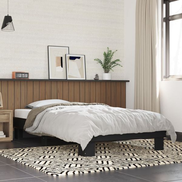 vidaXL Posteľný rám čierny 100x200 cm kompozitné drevo a kov