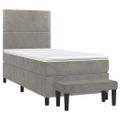 vidaXL Posteľný rám boxsping s matracom bledosivý 80x200 cm zamat