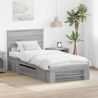 vidaXL Rám postele Sivý Sonoma 80 x 200 cm Kompozitné drevo