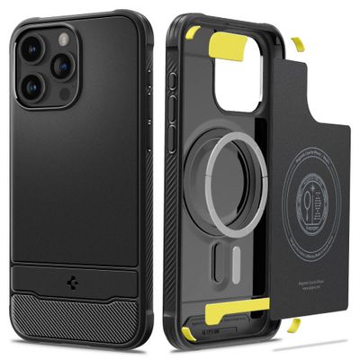 Spigen Rugged Armor Mag Magsafe puzdro pre iPhone 15 Pro 6,1" matne čierna