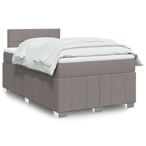 vidaXL Boxspring posteľ s matracom sivohnedý 120x200 cm látka