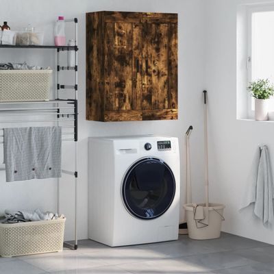 vidaXL Nástenná skrinka dymový dub 69,5x34x90 cm kompozitné drevo