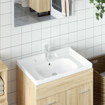vidaXL Kúpeľňové umývadlo biele 71x48x23 cm obdĺžnikové keramické