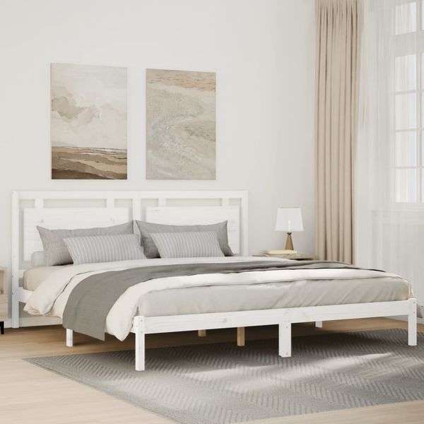 vidaXL Extra dlhá posteľ bez matraca biela 180x210 cm masívne drevo
