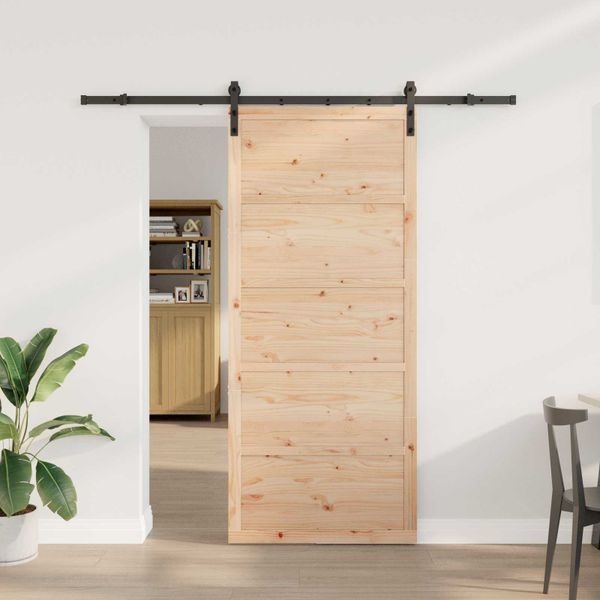 vidaXL Posuvné dvere Prírodná 100 x 208 cm Borovicový masív