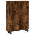 vidaXL Úzky úložný vozík dymový dub 48x13x68 cm kompozitné drevo