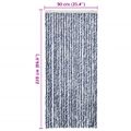 vidaXL Záves proti hmyzu, modrý, biely a strieborný 90x220 cm, ženilka