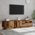 TV skrinka vidaXL s LED osvetlením Staré drevo 180x35x40 cm