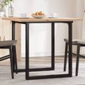 vidaXL Jedálenský stolík v tvare O 80x80x75,5 cm borovica a oceľ