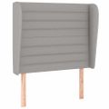 vidaXL Čelo postele so záhybmi bledosivé 93x23x118/128 cm látka