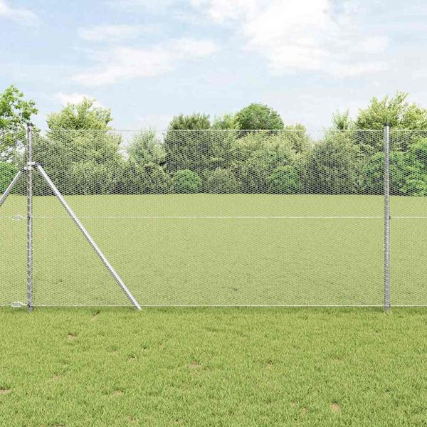 vidaXL Hexagonálny plot Strieborná 1,4 x 50 m Pozinkovaná oceľ