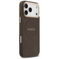Puzdro Guess pre iPhone 17 Pro Max HC MAGSAFE PU S/ PEONY HOT STAMP hnedé