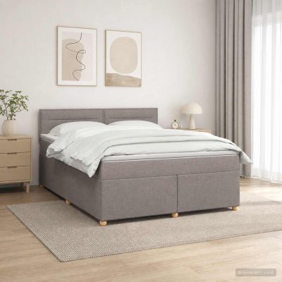 vidaXL Posteľ boxspring s matracom Sivohnedá 140 x 200 cm Látka