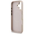 Puzdro Guess Case Magsafe 4G PU Kožené s trojuholníkovým logom a zlatým kovovým rámom fotoaparátu pre iPhone 17 Ružová