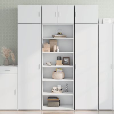 vidaXL Vysoká skrinka biela 70x41x185 cm kompozitné drevo