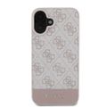 Puzdro Guess pre iPhone 16 6,1" GUHCP16SG4GLPI ružové tvrdé puzdro 4G Bottom Stripe
