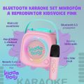 Bluetooth Karaoke set mikrofón a reproduktor KidsVoice Pink