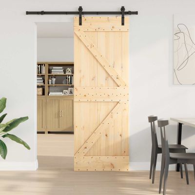 vidaXL Posuvné dvere NARVIK Prírodná a čierna 70 x 210 cm (152,5 cm)