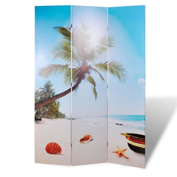 vidaXL Skladací paraván 120x170 cm potlač pláže