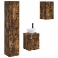 vidaXL Sada kúpeľňového nábytku 3 ks Dymový dub 33 x 34,5 x 160 cm