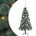 vidaXL Umelý predsvetelný vianočný stromček s guľou Zelená 120 cm PET