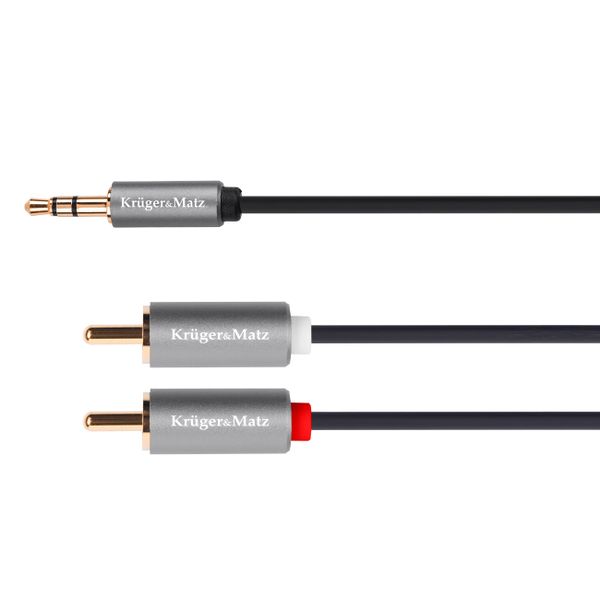 Kábel Jack 3.5mm stereo/2x Cinch 1m KRUGER & MATZ KM1218 Basic