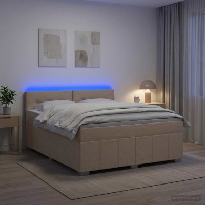 vidaXL Posteľ boxspring s matracom Krémová 160 x 200 cm Látka