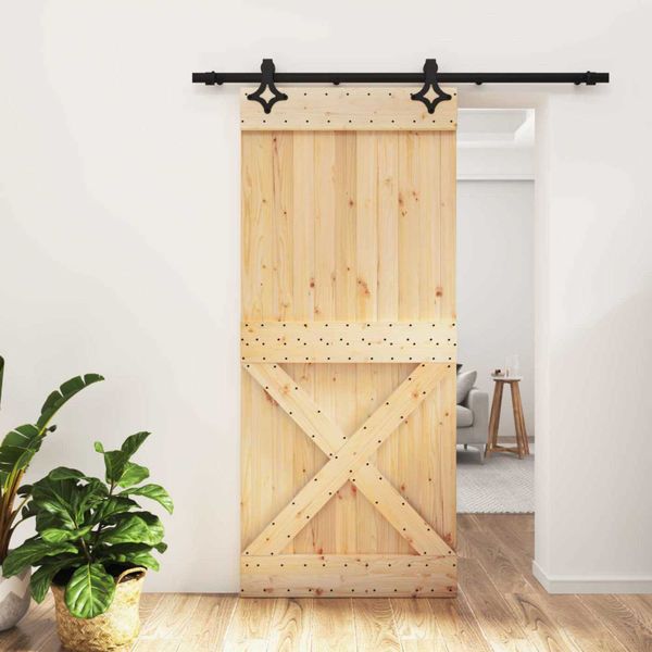vidaXL Posuvné dvere Prírodná a čierna 90 x 210 cm