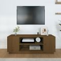 vidaXL TV skrinka medovo-hnedá 110x35x40,5 cm masívna borovica