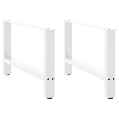 vidaXL Nohy na konferenčný stolík, biele, 2 ks, 70 x (42-43) cm, oceľové