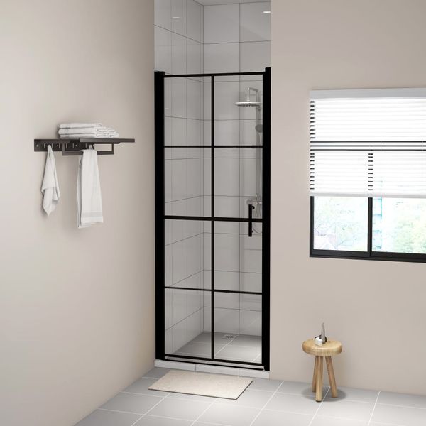 vidaXL Sprchové dvere čierne 91x195 cm tvrdené sklo