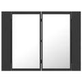 vidaXL LED kúpeľňová zrkadlová skrinka sivá 60x12x45 cm akryl