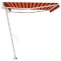 vidaXL Samostatne stojaca automatická markíza 500x300cm oranžovo-hnedá
